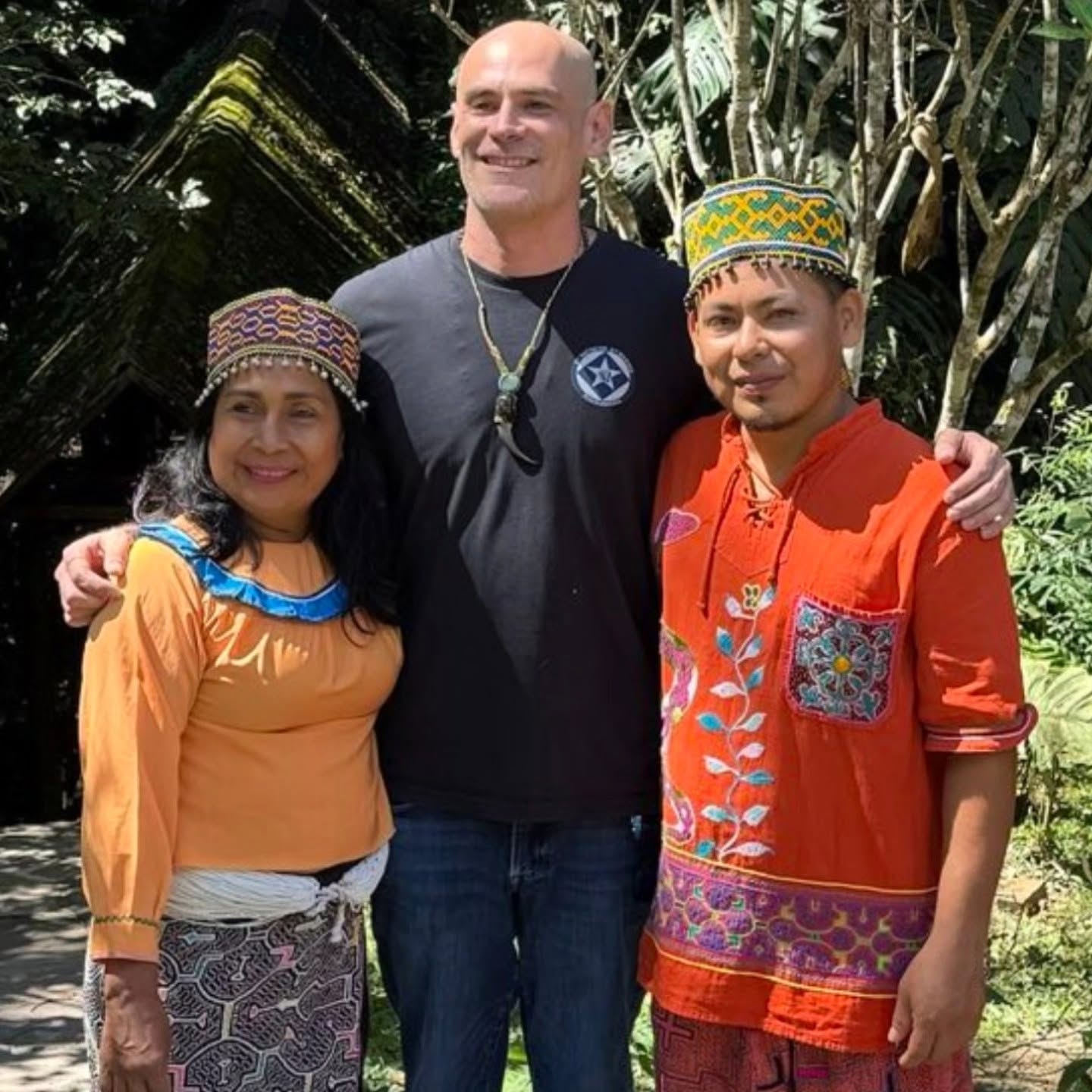 Mark Nicolas with Shipibo people in Peru in 2025